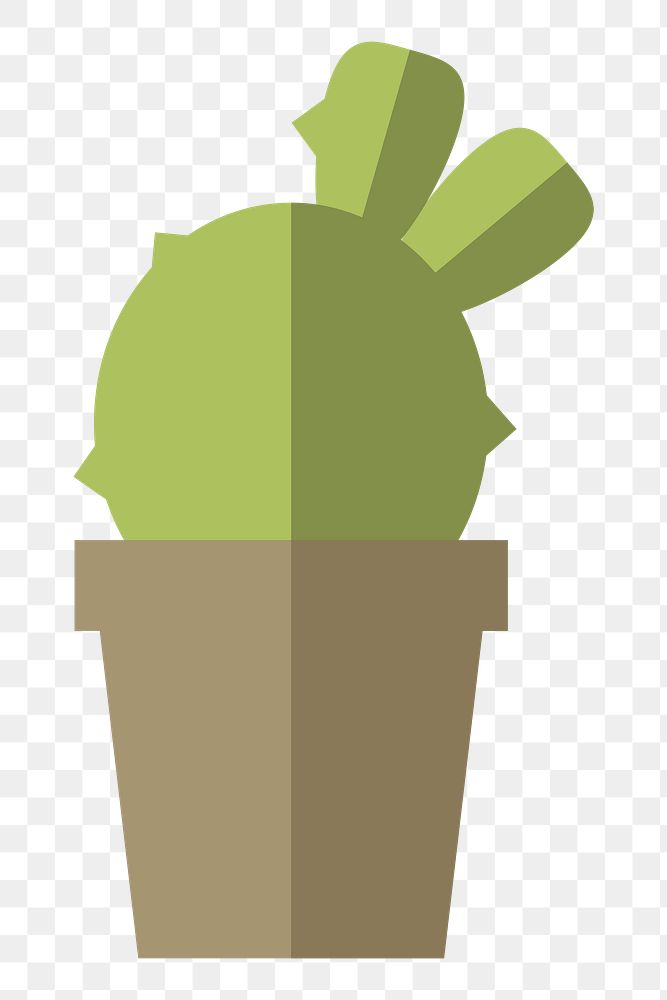 Cactus in a pot  png, transparent background