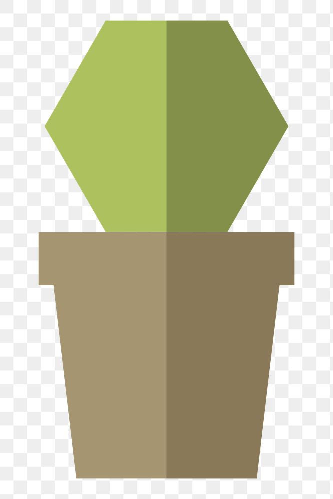 Cactus in a pot  png, transparent background