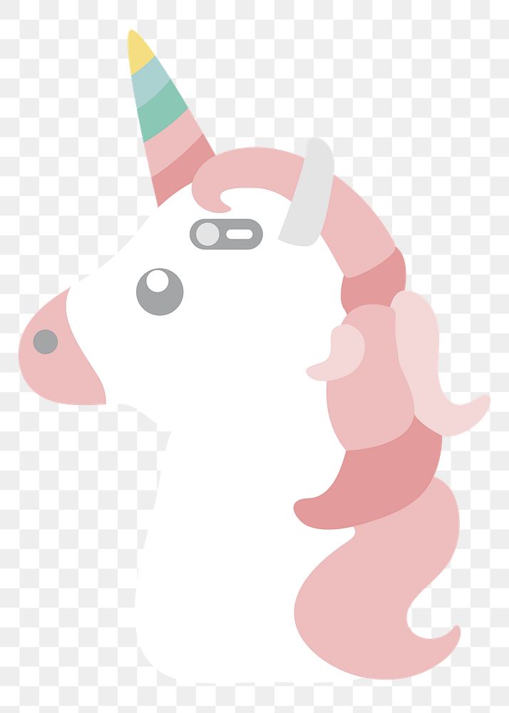  Png cute unicorn phone case illustration sticker, transparent background