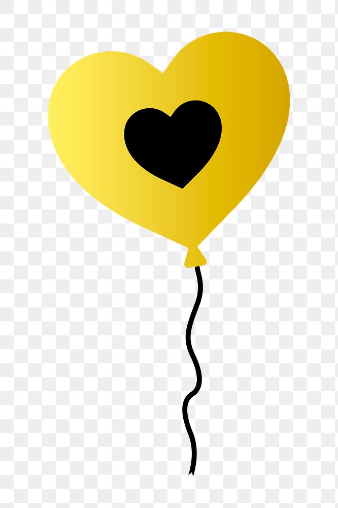 Png heart shaped balloon illustration, transparent background
