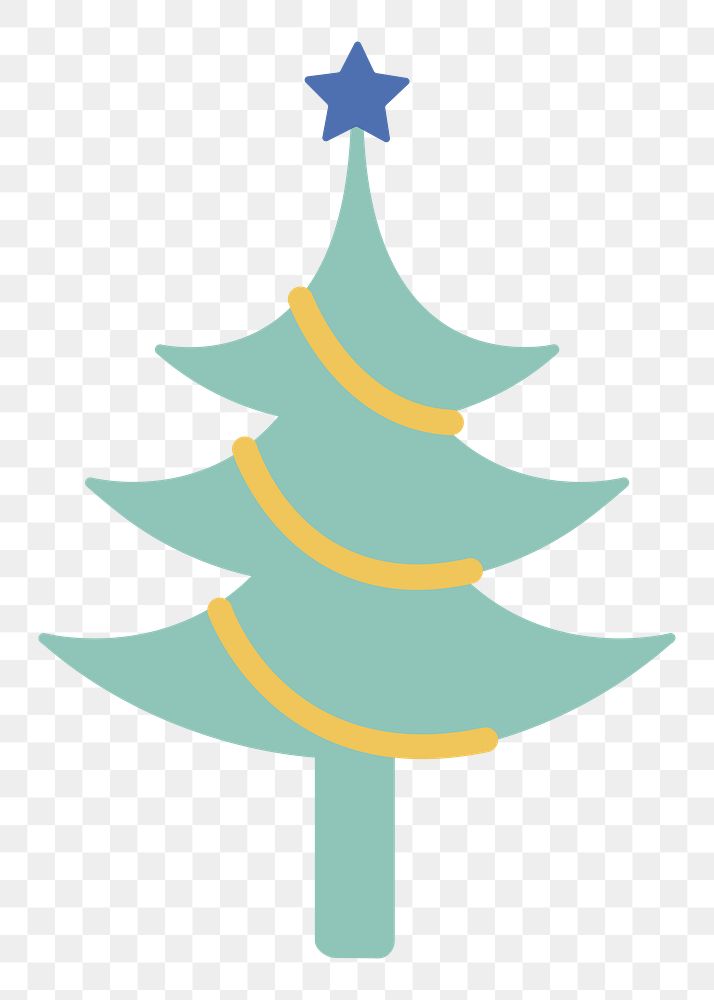 PNG christmas tree icon illustration sticker, transparent background