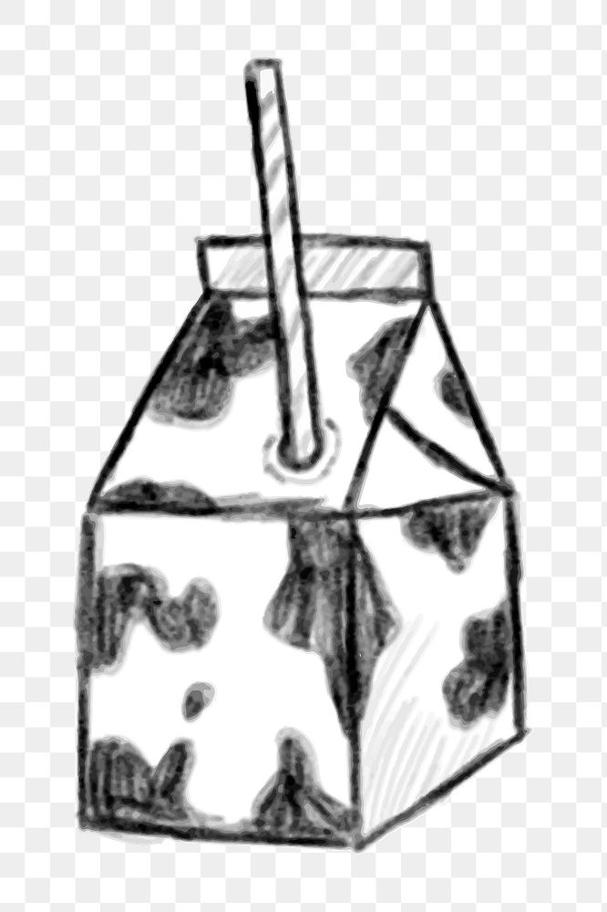 Png  cow milk carton  sticker, transparent background