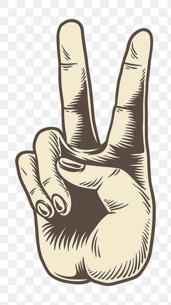 Png victory hand sign illustration, transparent background