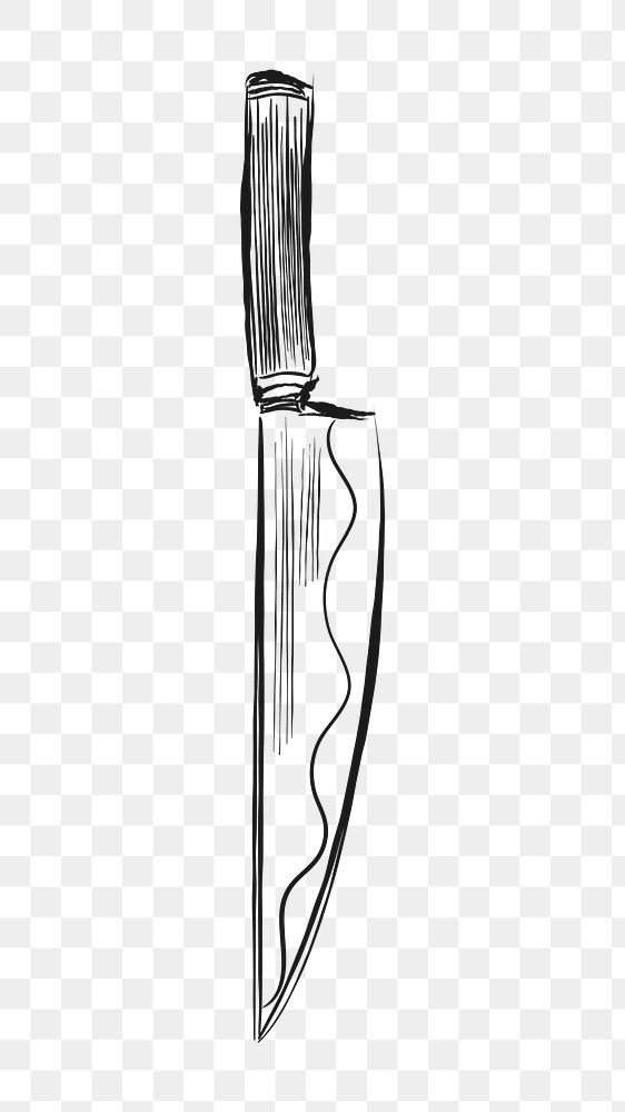 Png vintage kitchen knife illustration, transparent background