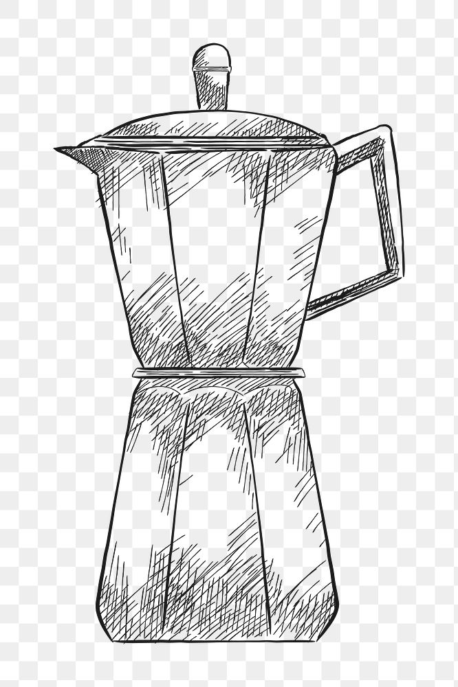 Png vintage coffee maker illustration, transparent background