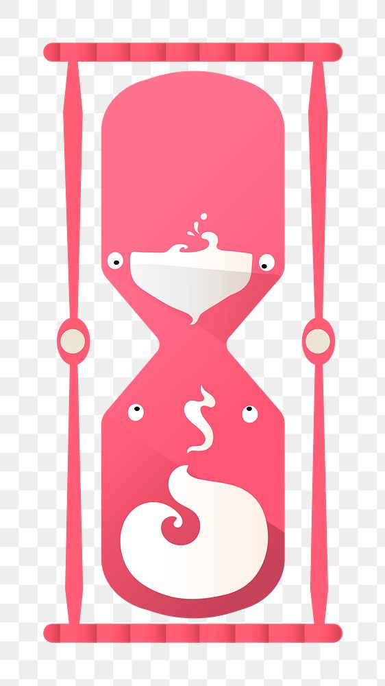 Png cute time hourglass icon, transparent background