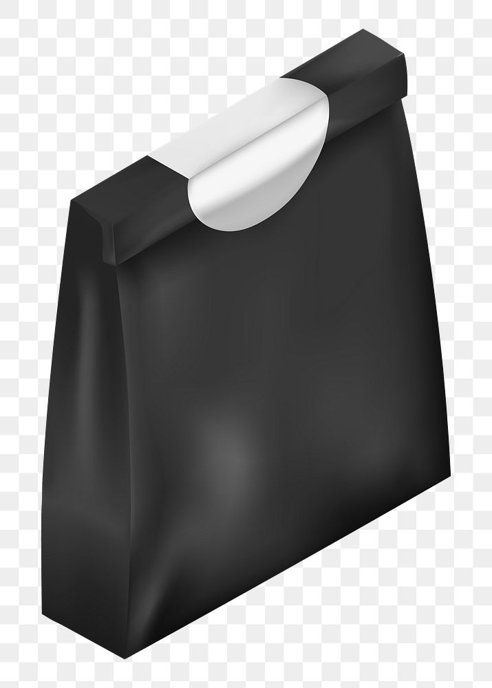 Black pouch bag png illustration, transparent background