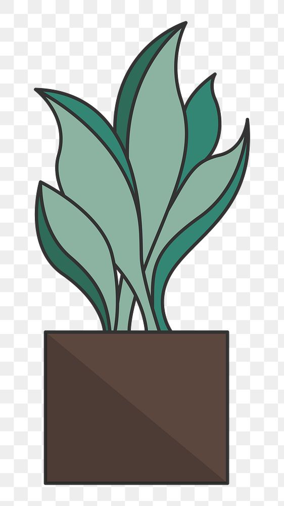 PNG a plant in a pot illustration sticker, transparent background