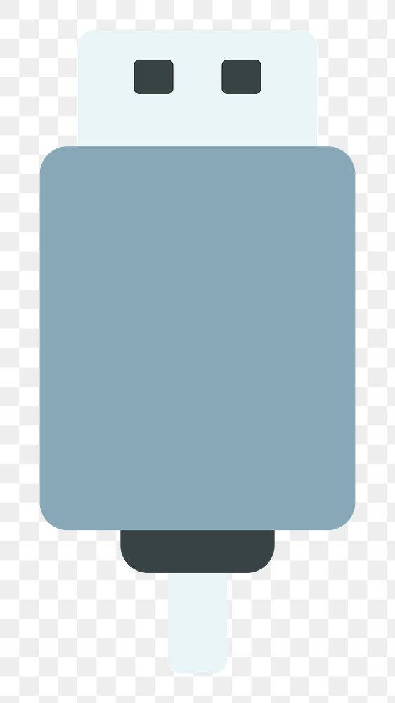  USB drive flat sticker, transparent background
