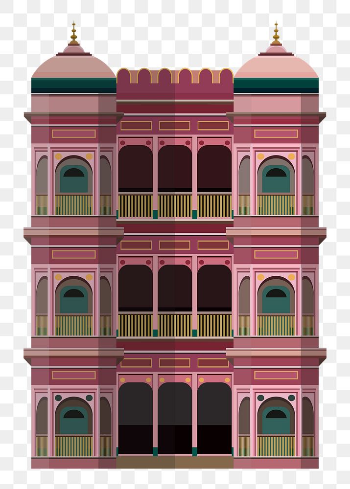 Residence building in India png illustration, transparent background