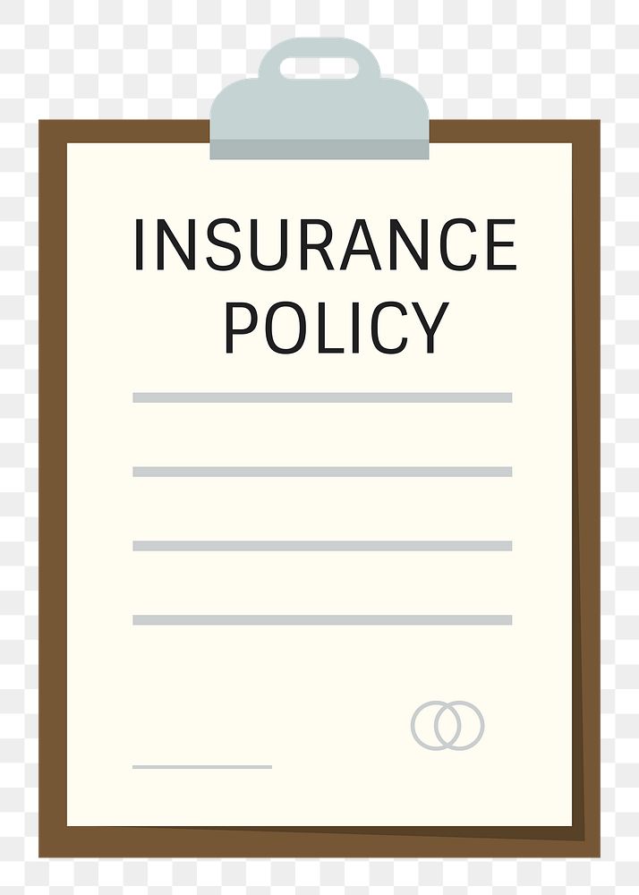  Png insurance policy clipboard flat sticker, transparent background