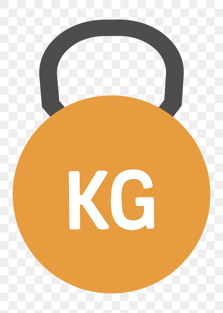 Png yellow kettlebell icon, transparent background