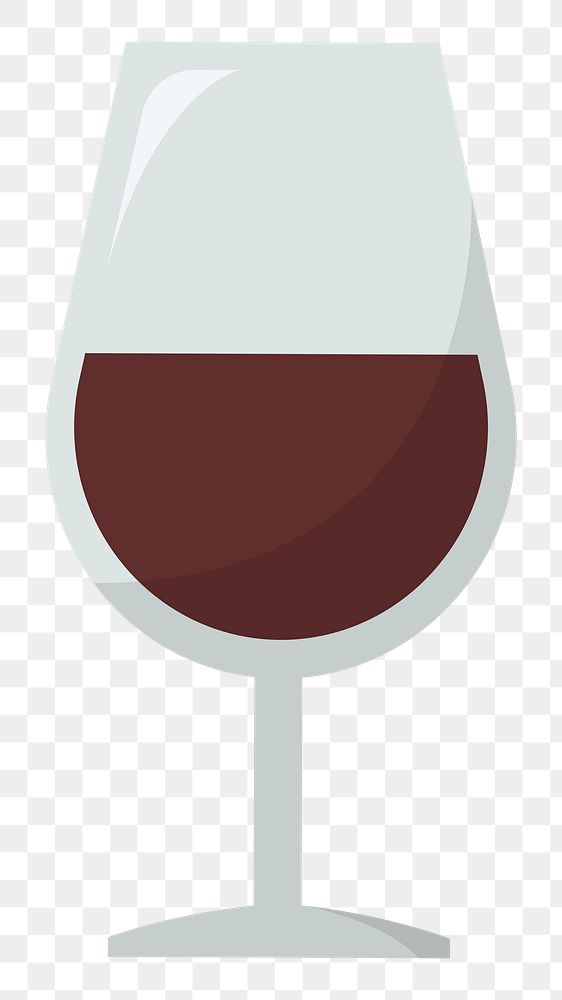 PNG Single glass of wine graphic illustration sticker, transparent background