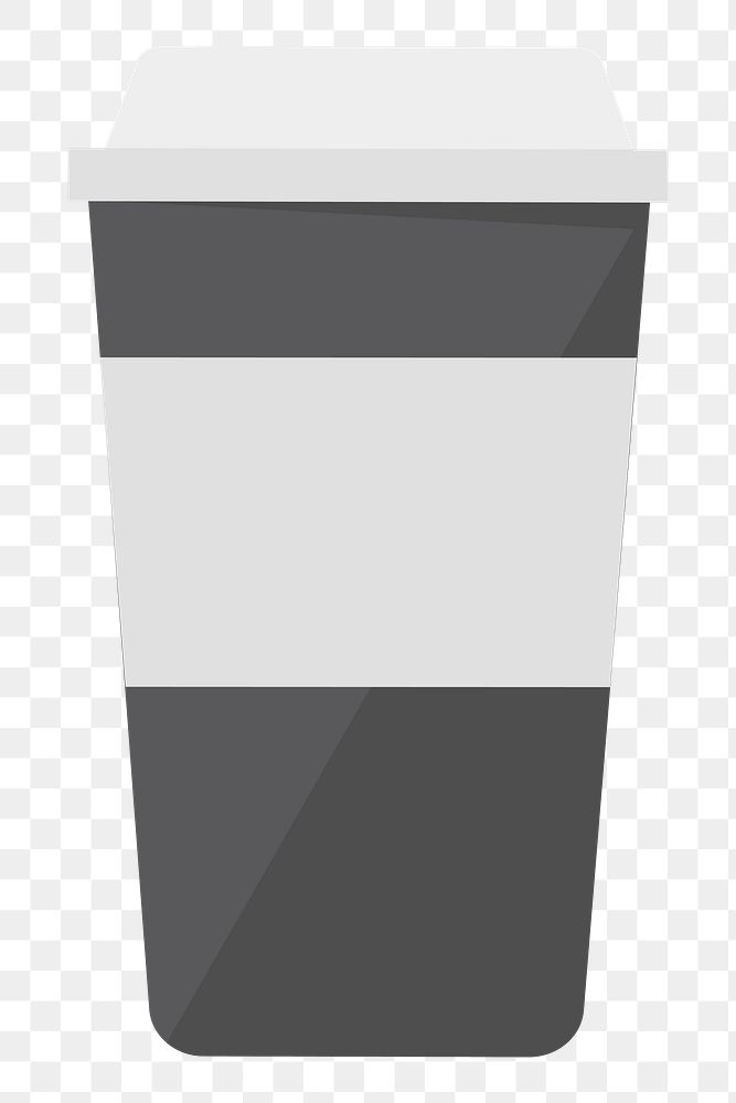  Png paper coffee cup flat sticker, transparent background