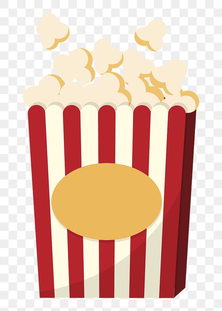  Png movie theater popcorn flat sticker, transparent background