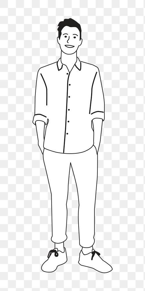 Png young man standing illustration, transparent background