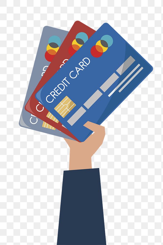 Credit cards png, transparent background