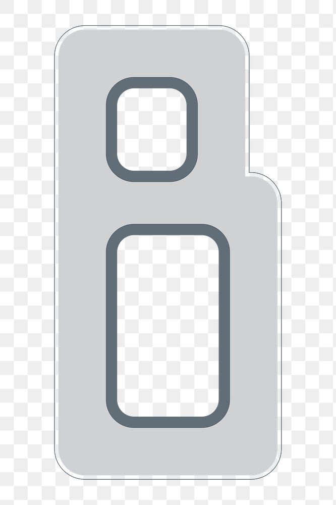 Png B letter element, transparent background