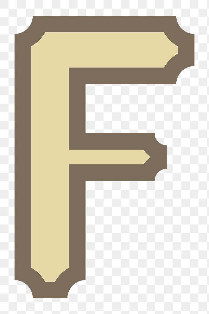 Png Capital letter F element, transparent background