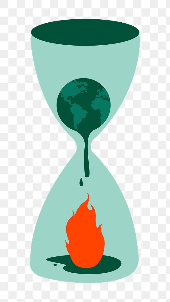 Png climate change crisis illustration, transparent background