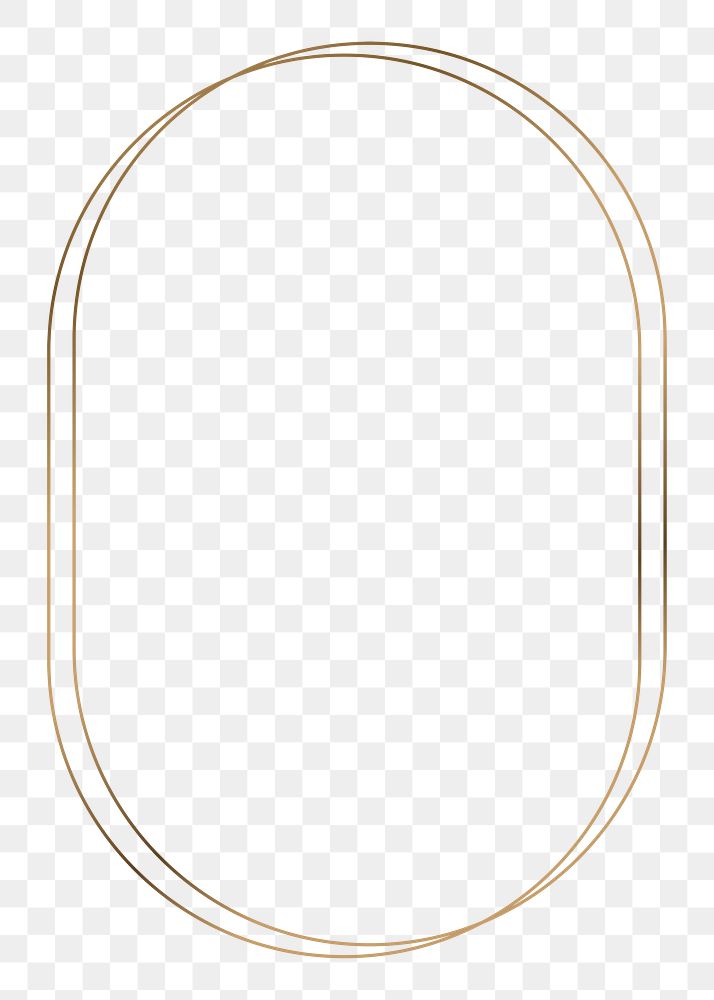 Png golden geometric frame, transparent background