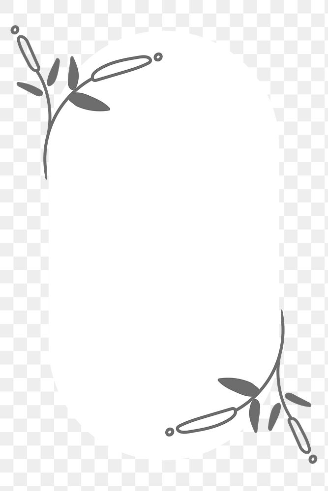 Png cute botanical frame, transparent background