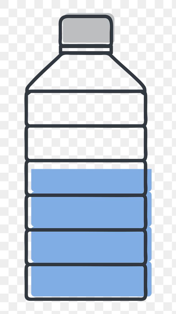 Water bottle png illustration, transparent background