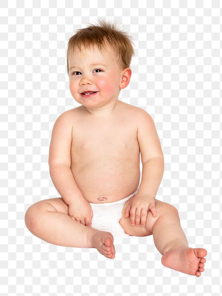 Png Cheerful baby, transparent background