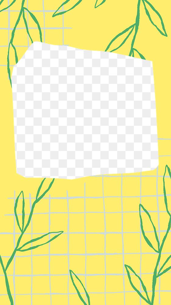Yellow botanical frame png on transparent background