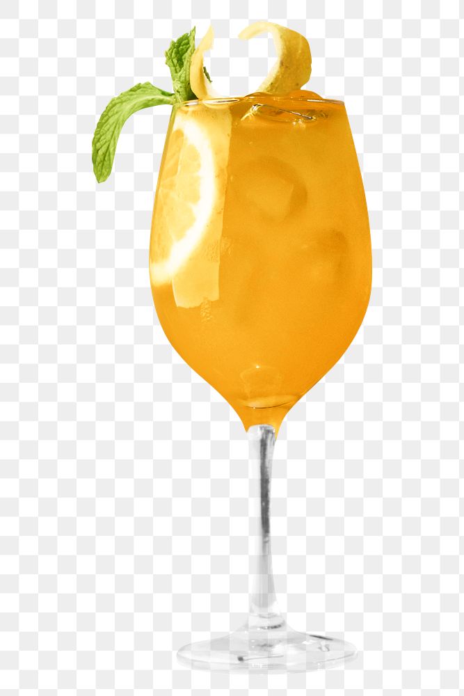 Orange cocktail png collage element, transparent background