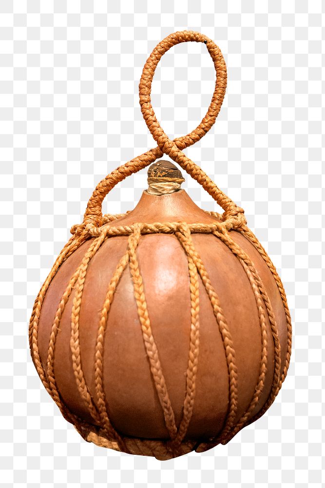 Gourd bottle png, isolated object, transparent background