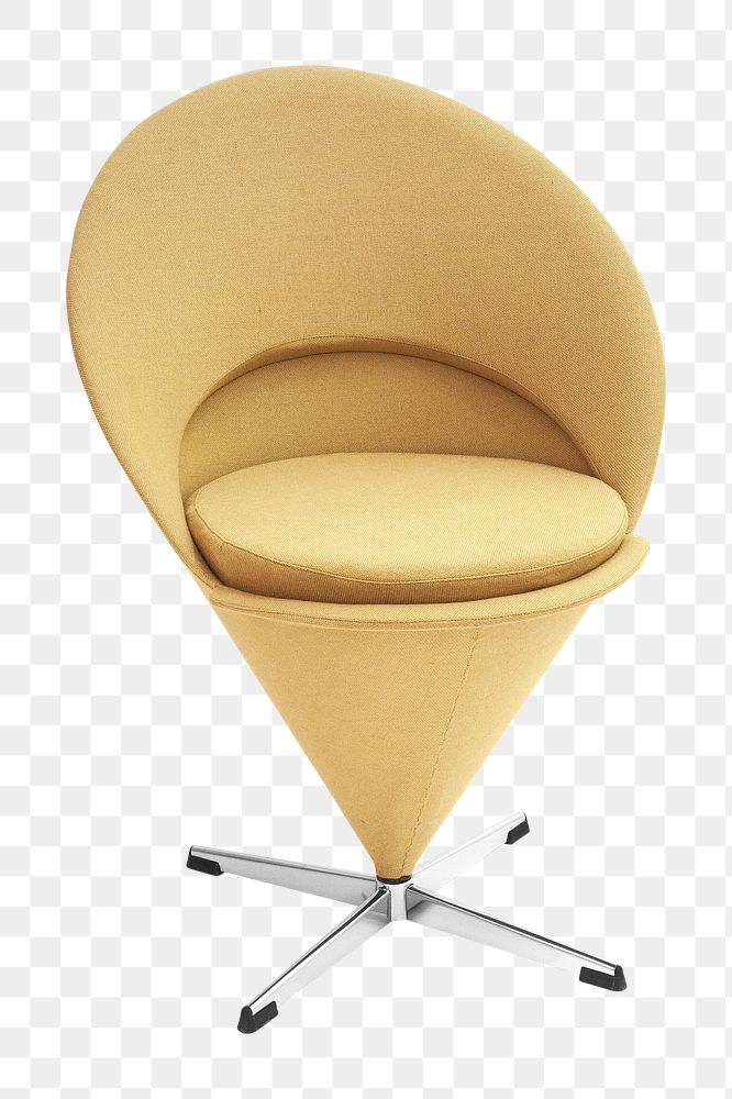 Yellow chair png, isolated object, transparent background