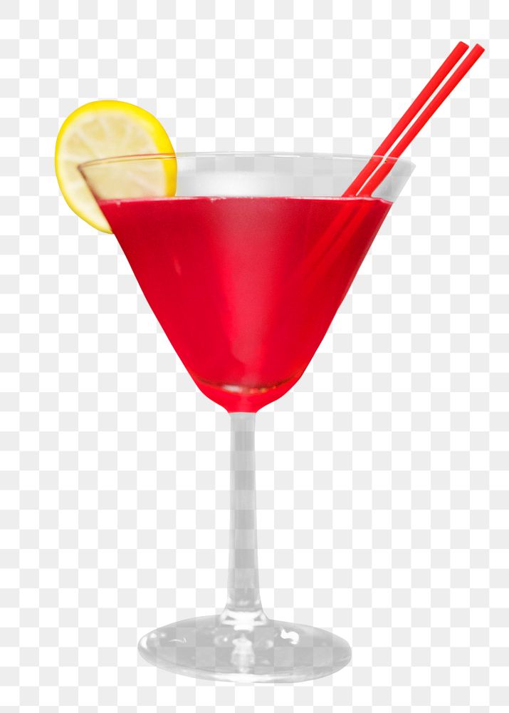 Red cocktail png, transparent background