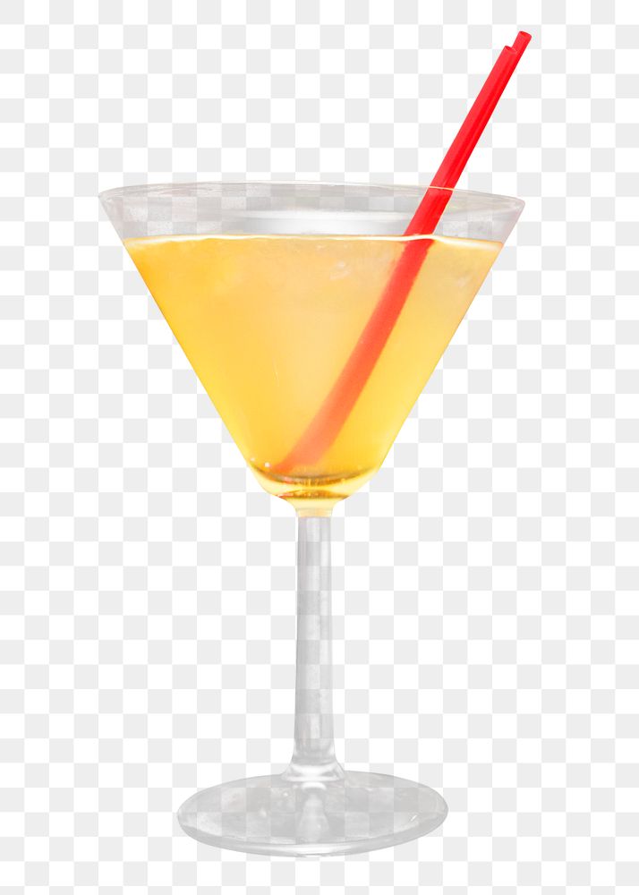 Yellow cocktail png, transparent background