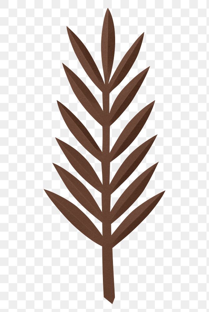 PNG brown ash leaf , paper craft element, transparent background