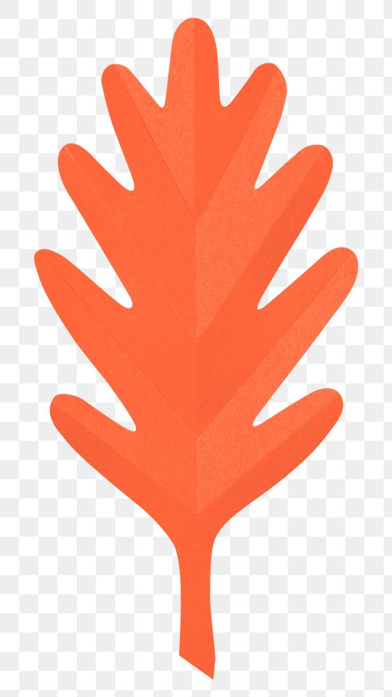 PNG orange oak leaf , paper craft element, transparent background