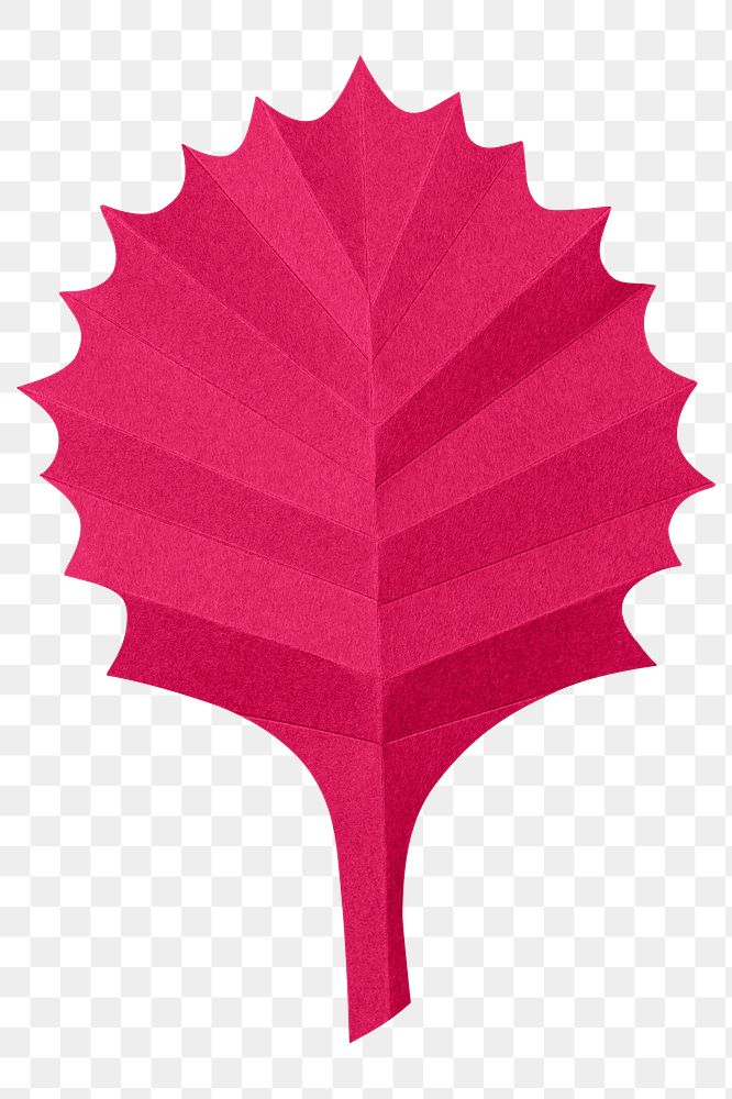 PNG red leaf, paper craft element, transparent background