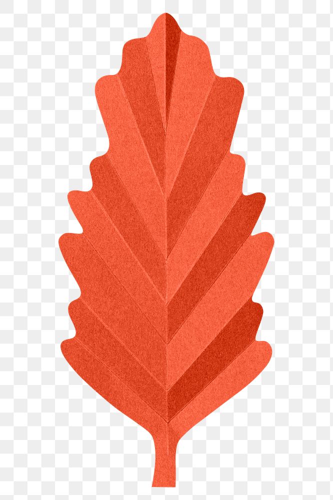 PNG orange oak leaf , paper craft element, transparent background