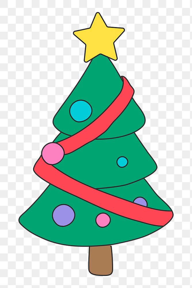 Christmas tree png sticker, transparent background