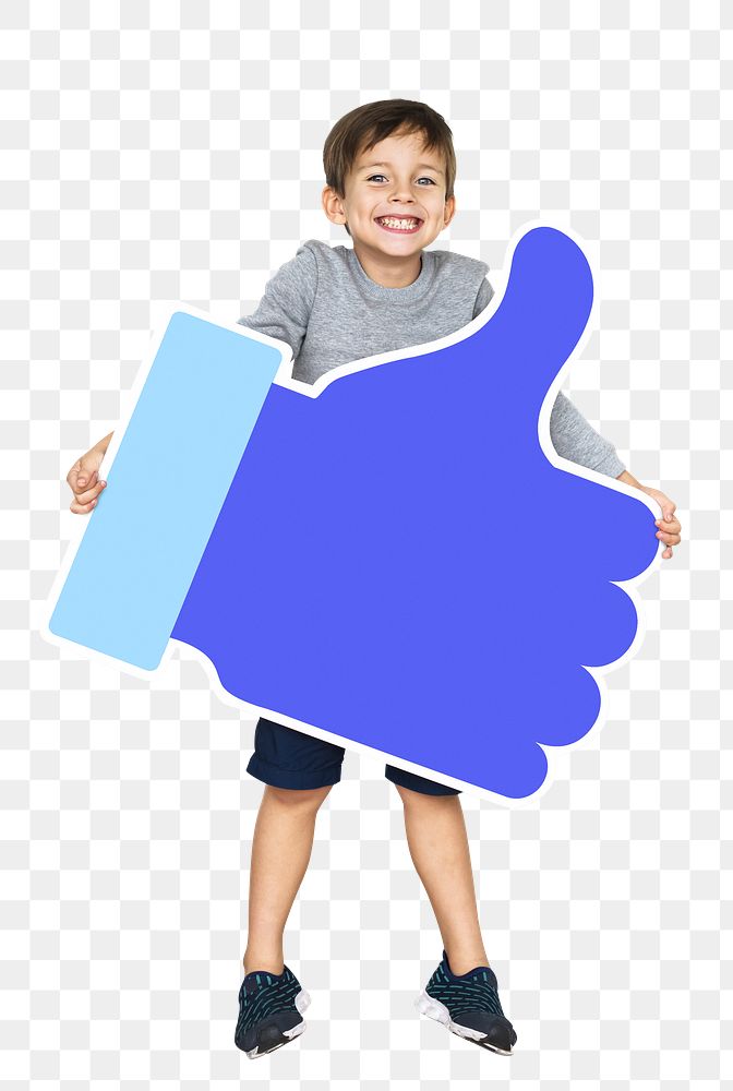Png happy boy,  thumbs up icon, transparent background