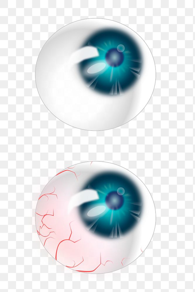 Eyeballs png illustration, transparent background. Free public domain CC0 image.