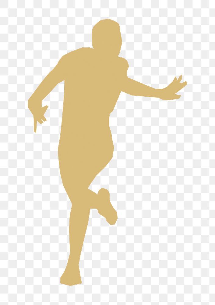 Running man silhouette png illustration, transparent background. Free public domain CC0 image.