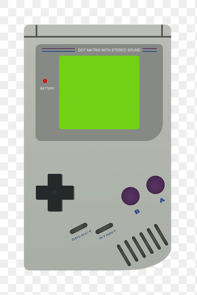 Handheld game console png illustration, transparent background. Free public domain CC0 image.