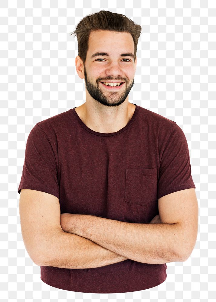 Happy man png element, transparent background