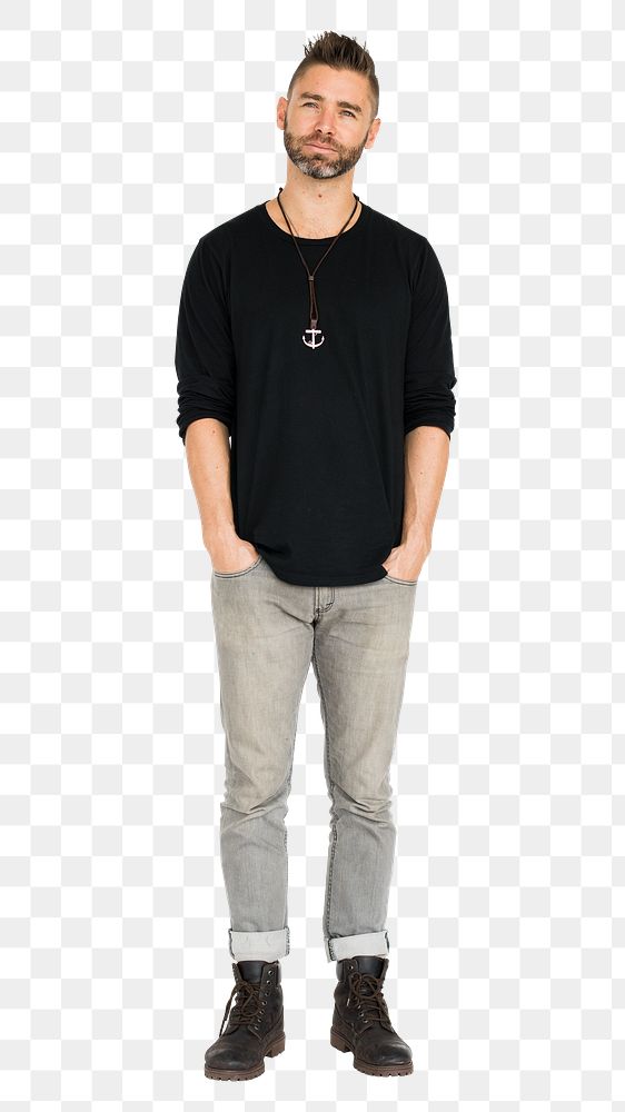 Bearded man png, transparent background