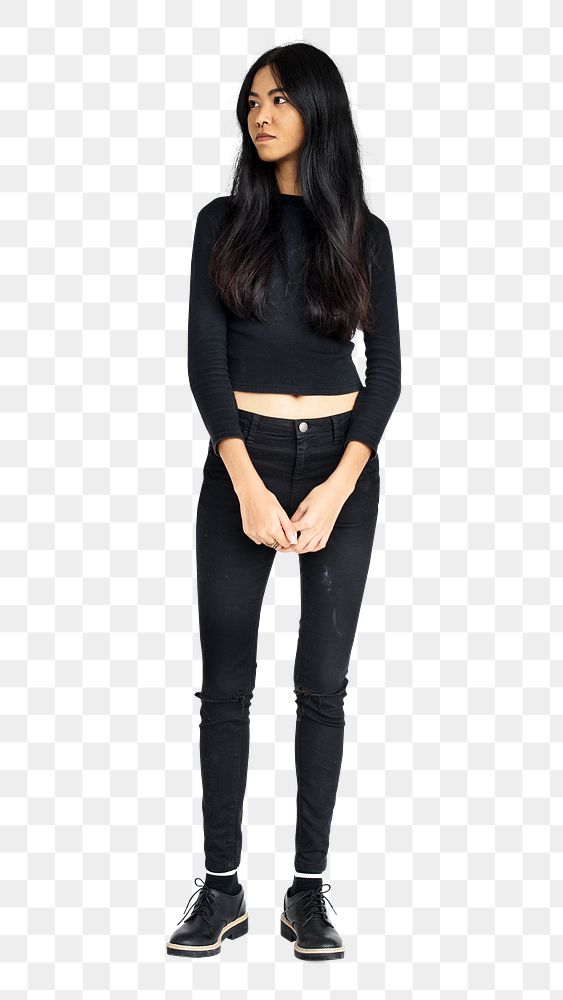 Asian young woman png, transparent background