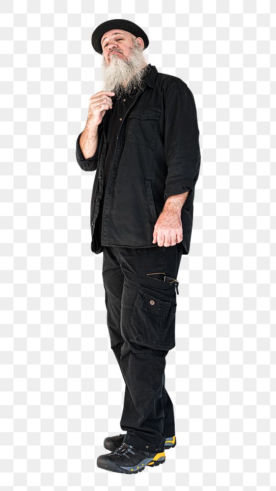 Senior man png, transparent background