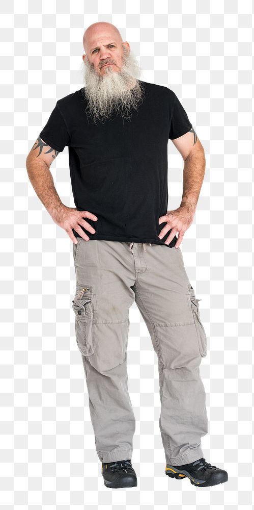 Bearded man png, transparent background