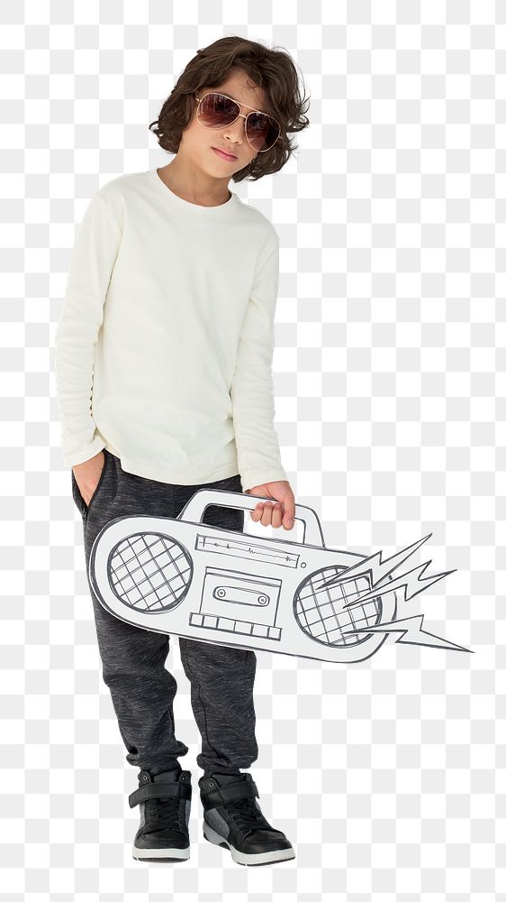 Cool Kid png, transparent background