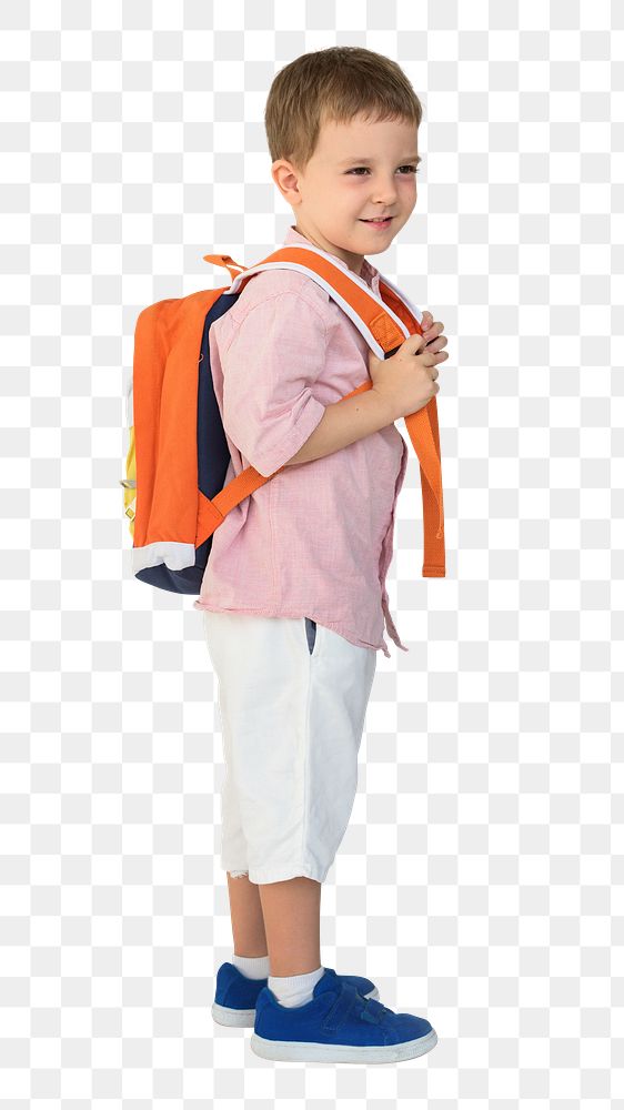 Backpack boy png, transparent background